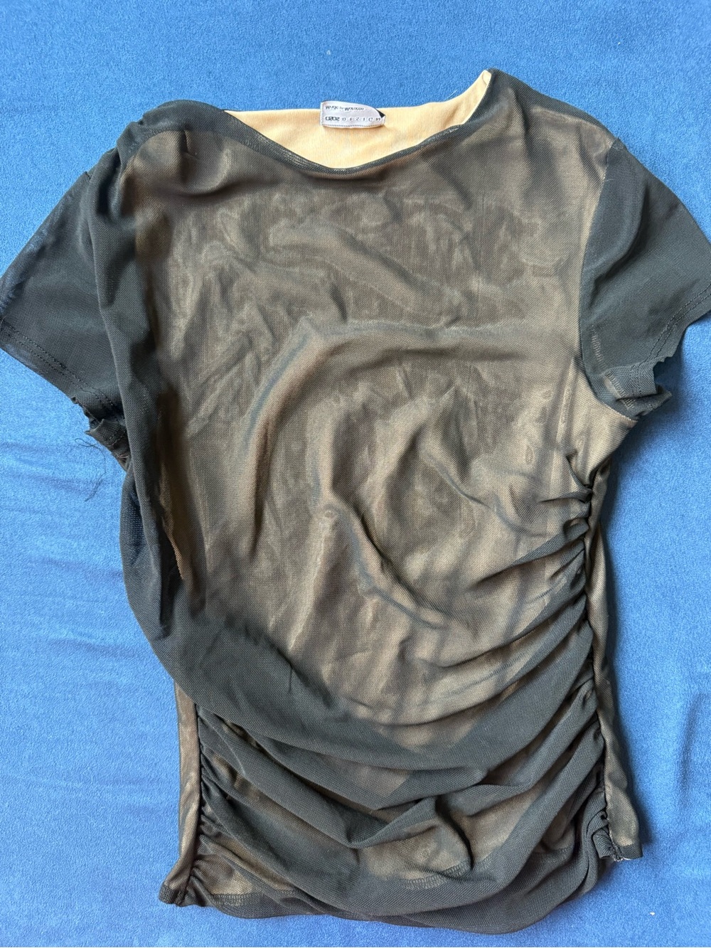 ASOS Black Sheer Short-Sleeve Layered Top
